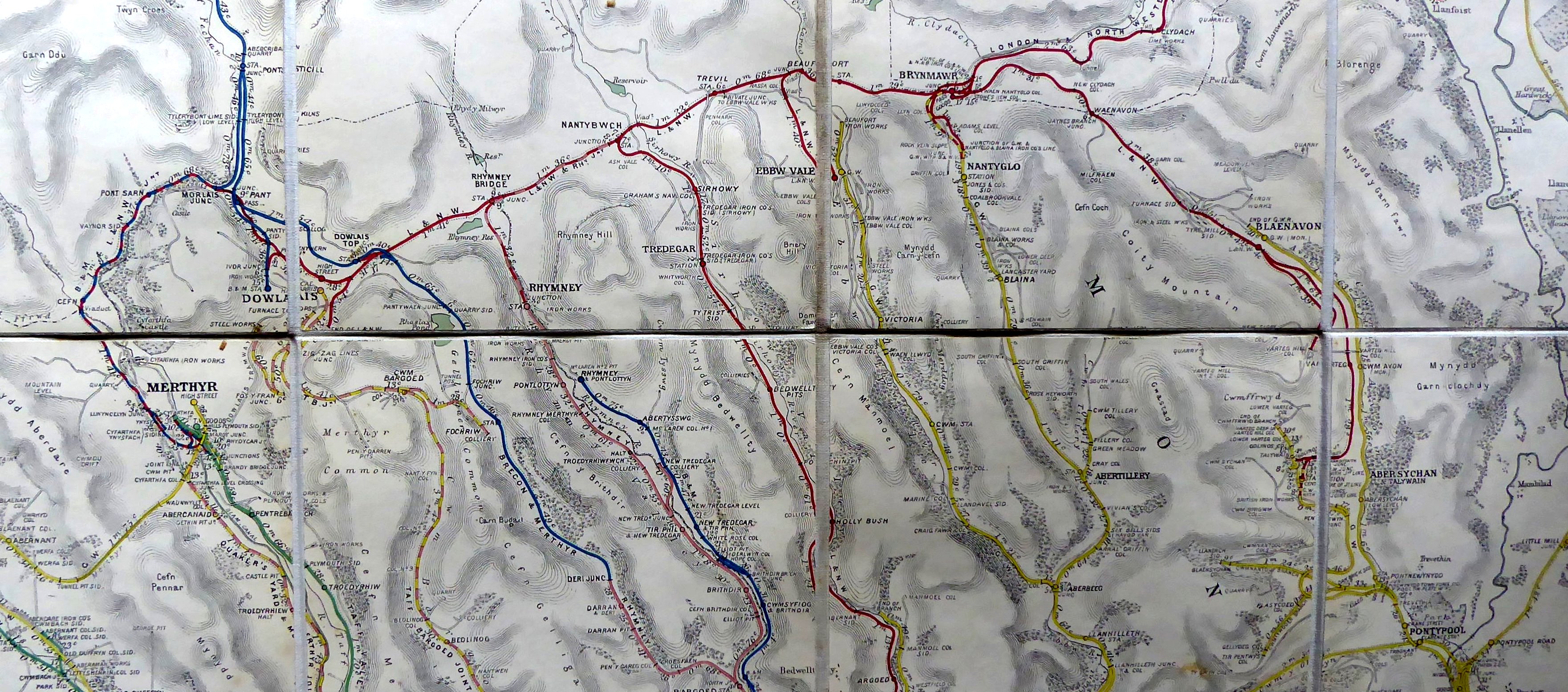Railway Map Heads of the Valleys, Wales